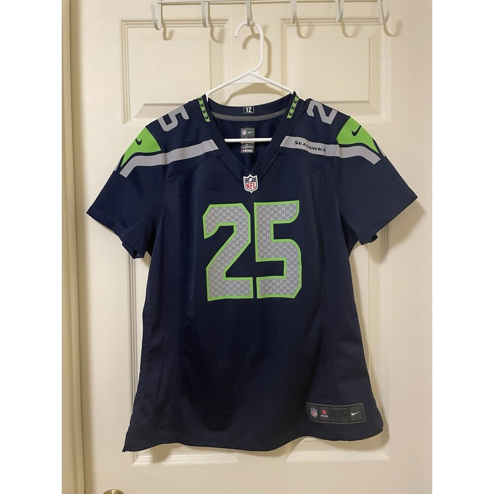 Nike Seattle Seahawks Richard Sherman Football Jersey Women's Large Navy Blue